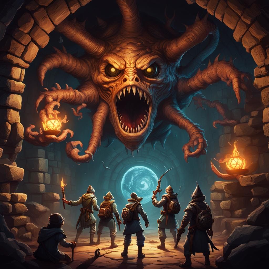 D&D Beholder Encounter: Fighting Fantasy Concept Art