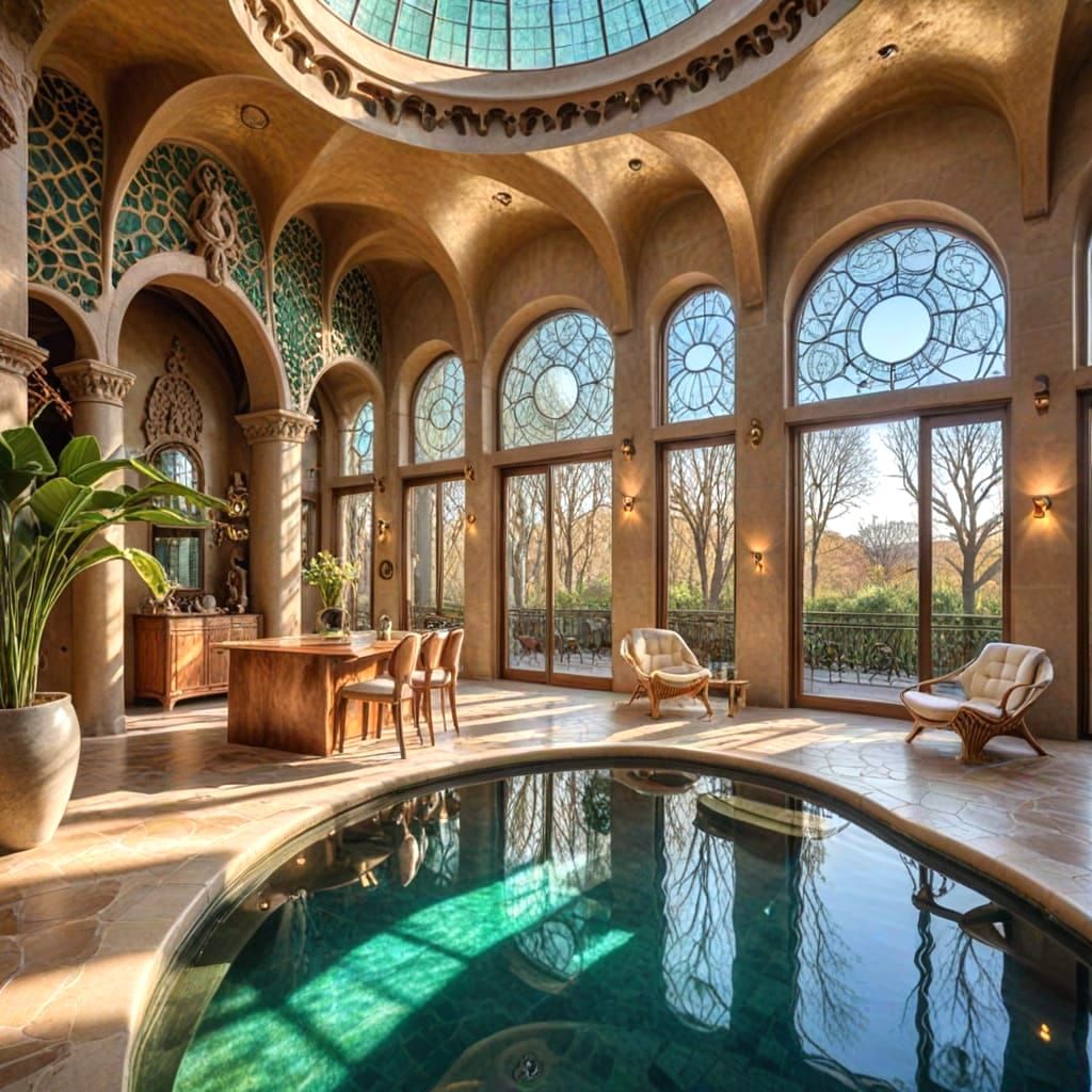 Sleek, Art Nouveau-Inspired Futuristic Home Sanctuary