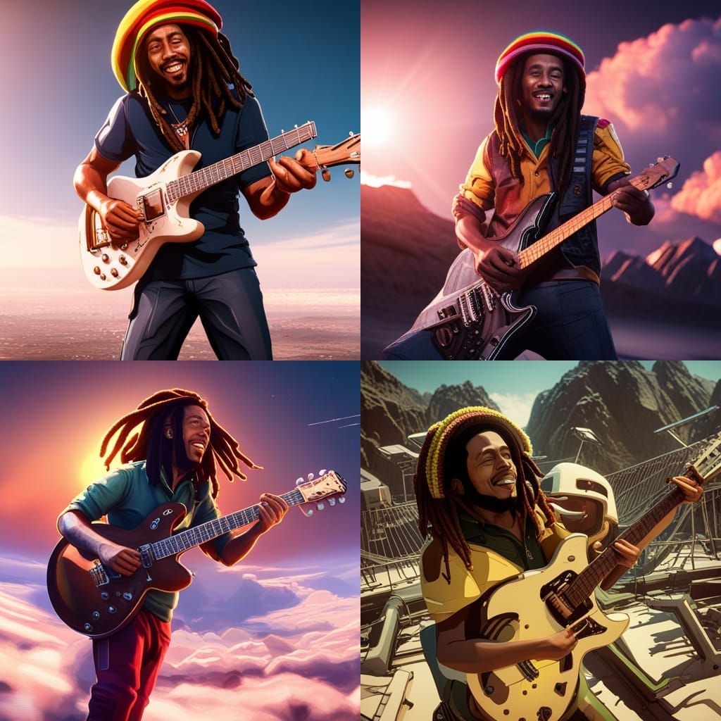 Bob Marley in Heaven: A Sci-Fi Rendition