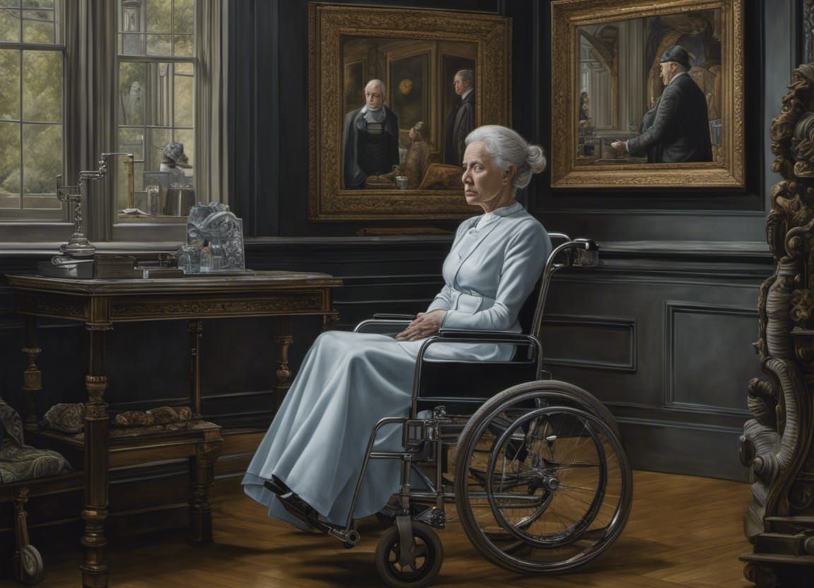 victorian woman in a wheelchair