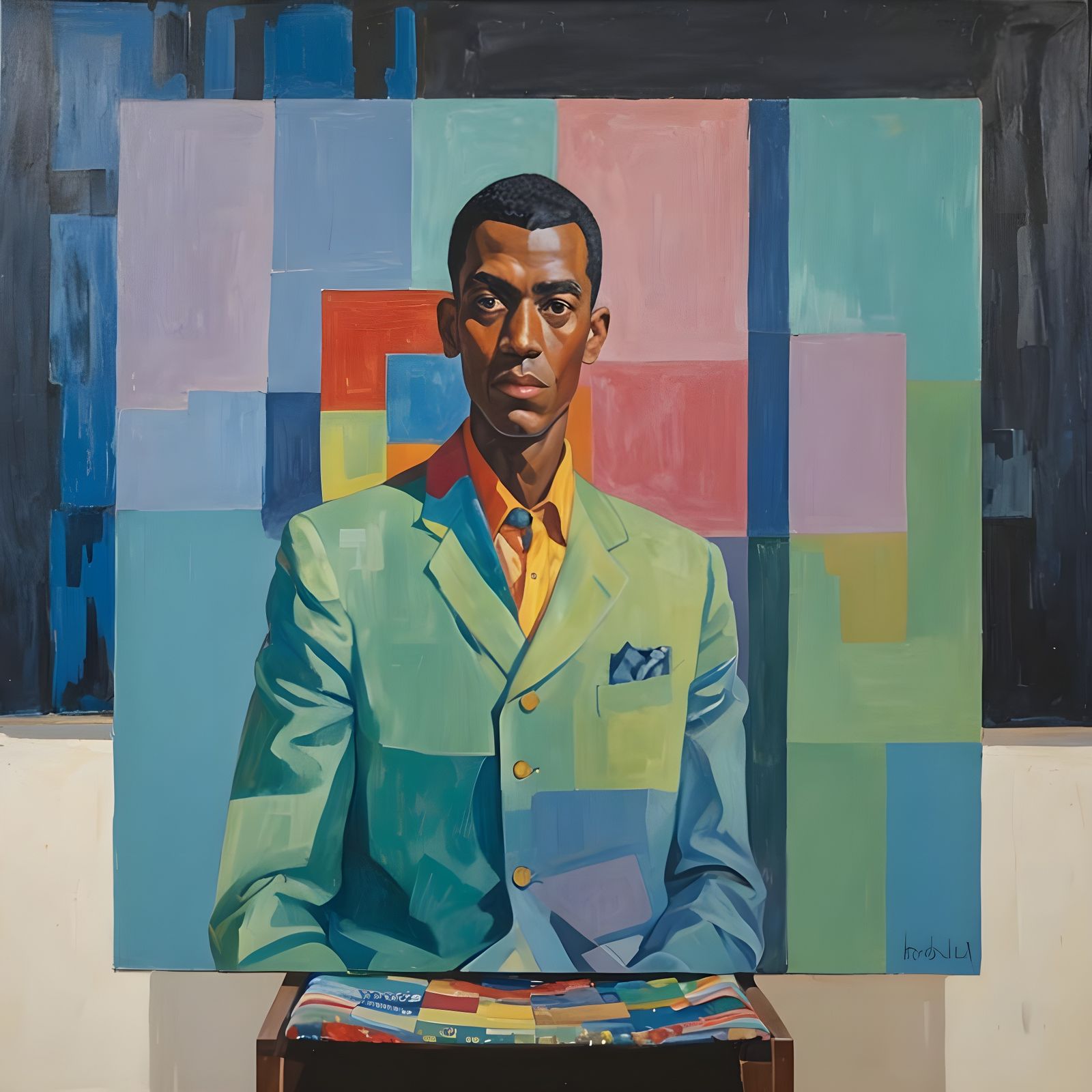 Colorful Portrait of a Man in Modern Style