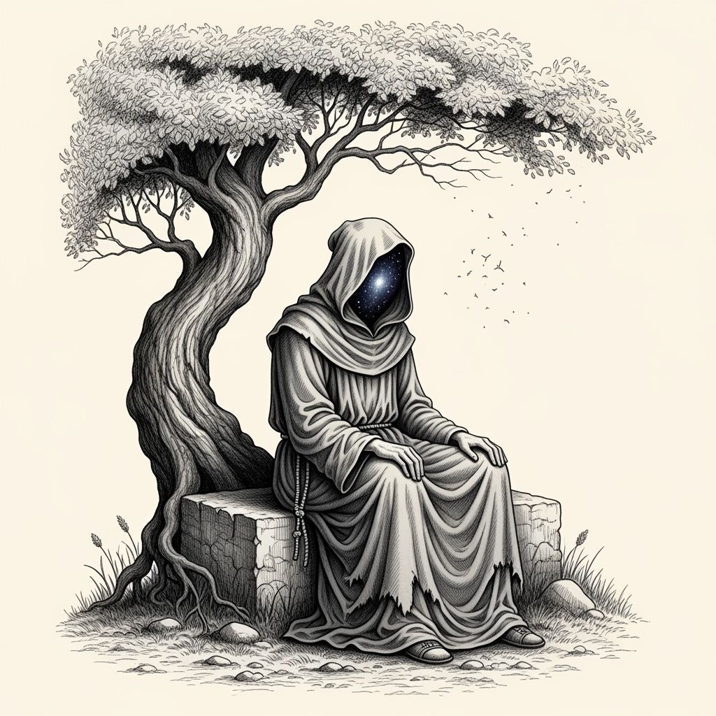 Grim Reaper with Starry Cosmos Face