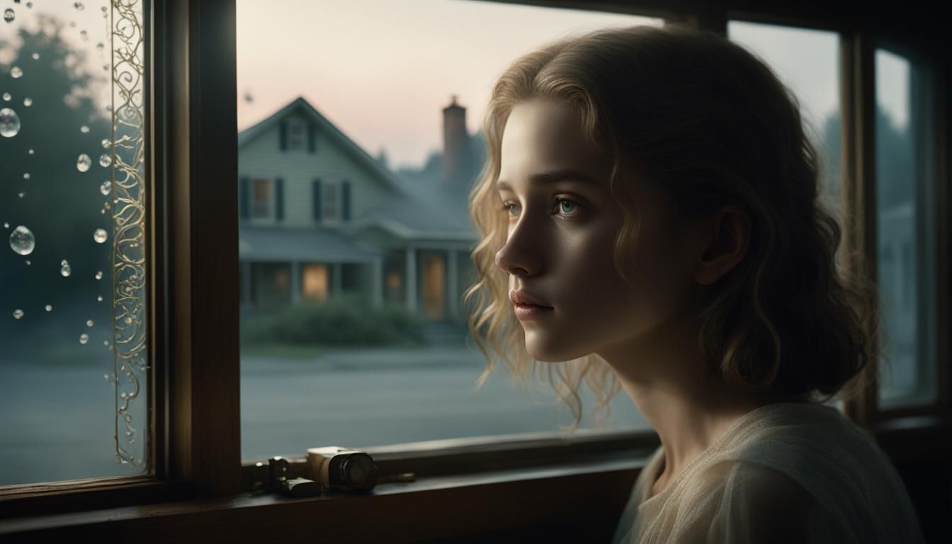 Glass Girl: Hyperrealistic Film Still in Photographic Realis...