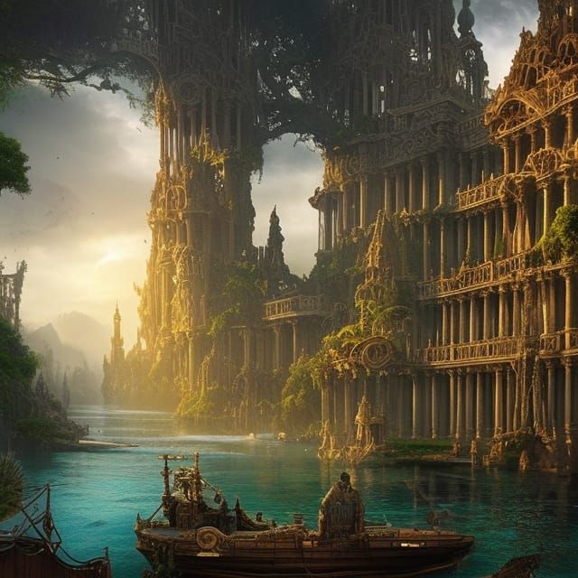 City of Atlantis with Floating Gardens