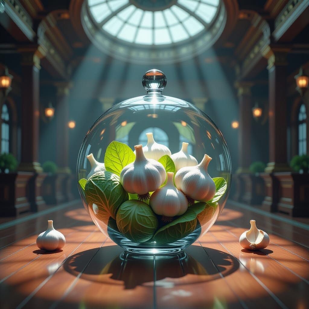 Hyperrealistic Glass Vegetables in Summer Palace, Cinematic ...