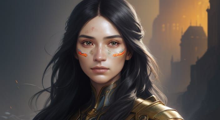 Vibrant Portrait Concept Art in Digital Painting Style