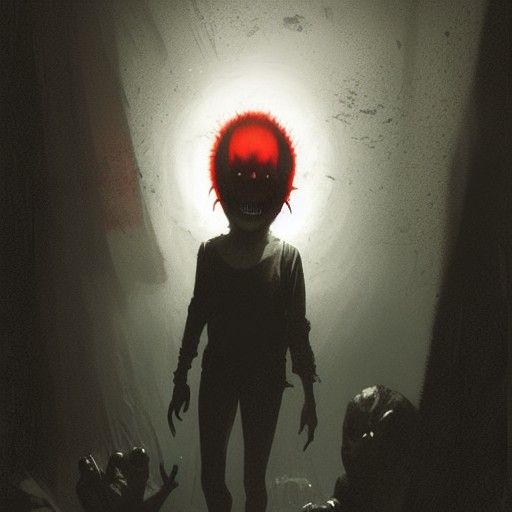 Sinister Monster Under Bed with Glowing Eyes