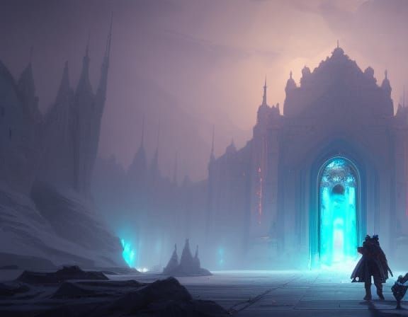 ice citadel 8k resolution concept art by Greg Rutkowski dynamic lighting hyperdetailed intricately detailed Splash art t...