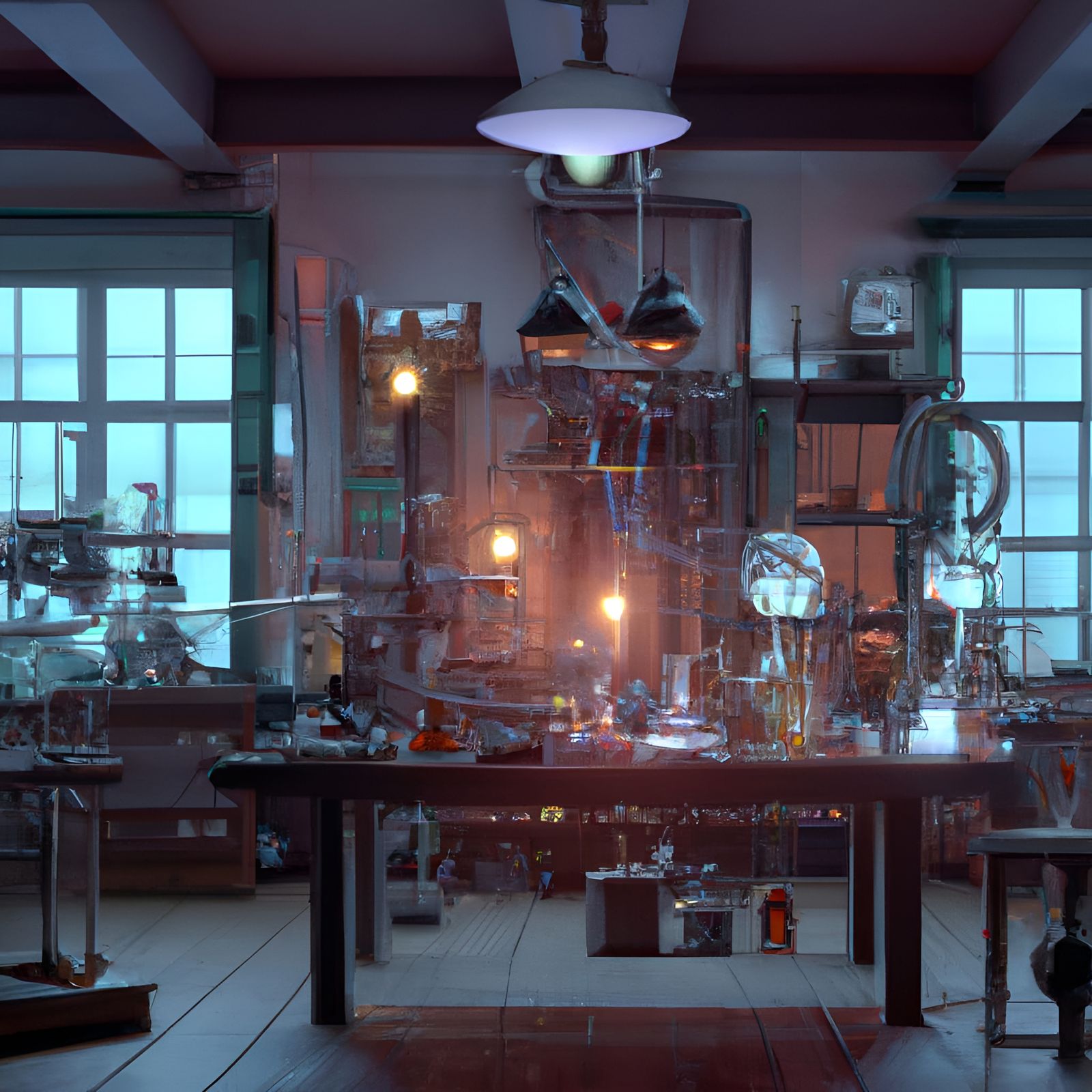 Hyperrealistic Chemistry Lab Interior Photoillustration