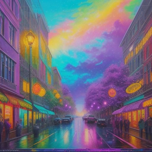 Rainbow Lit Calligraphy on Golden Parchment