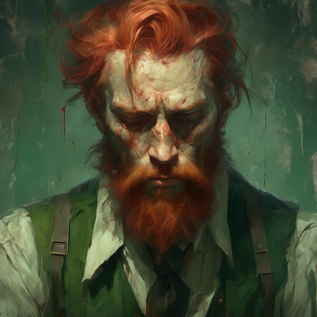 Macabre Portrait of a Haunted Reverend