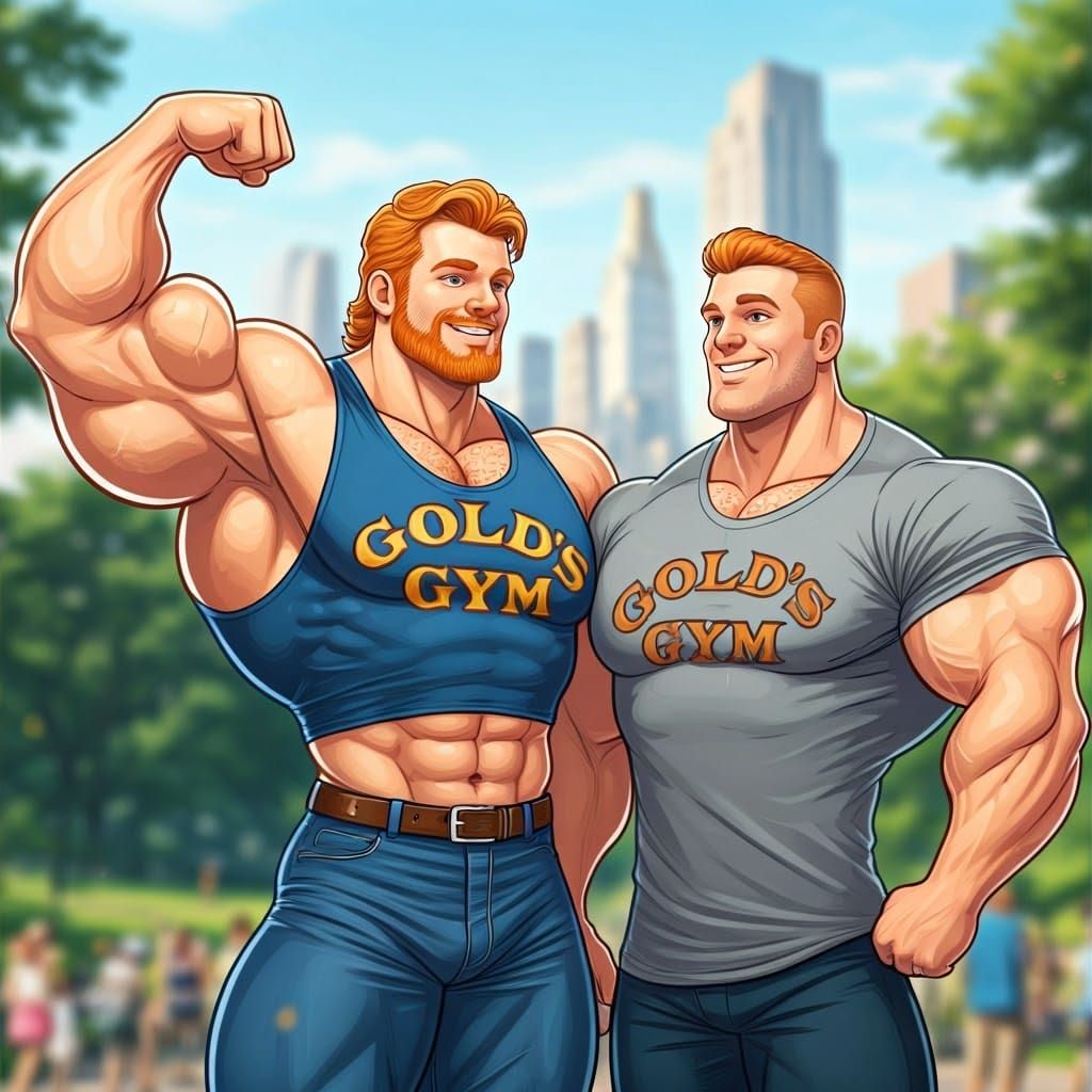 Gay Bodybuilders in Central Park, Butch Hartman Style