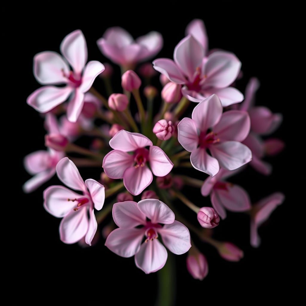 Vibrant Pastel Flowers Explode Against Dark Background in Im...