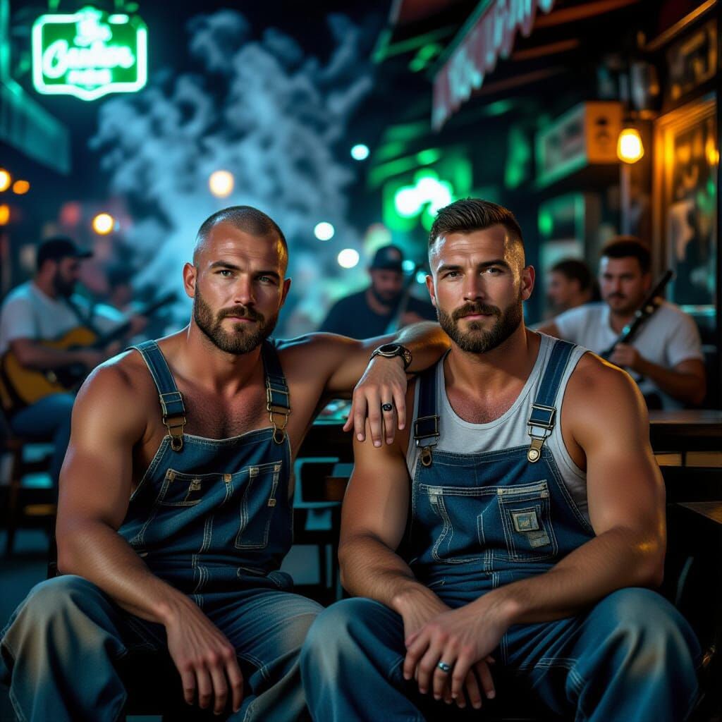 Truck Drivers in Serbian Kafana with Bluegrass Band