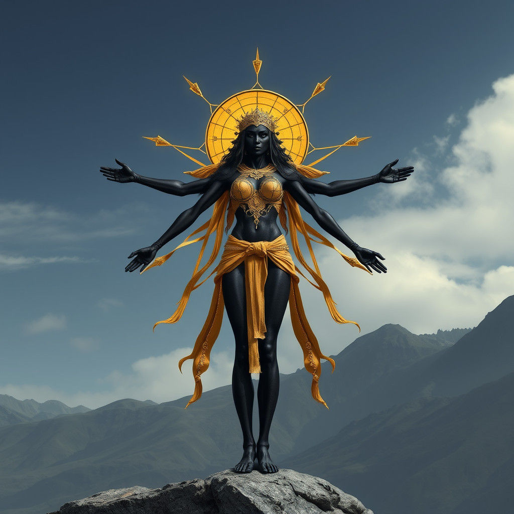 Vitruvian human (clad black female)