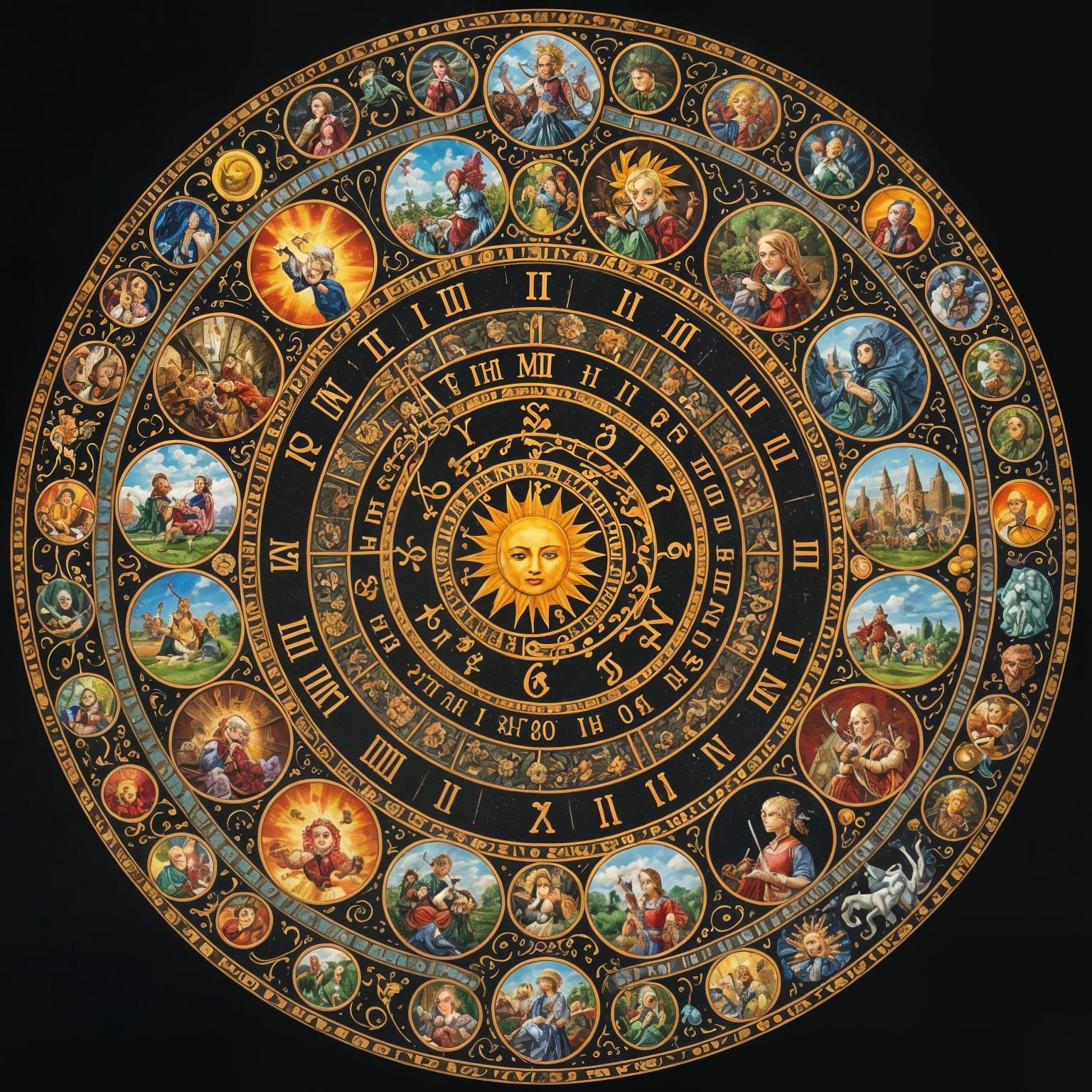 Circle of Seven Deadly Sins in Various Forms