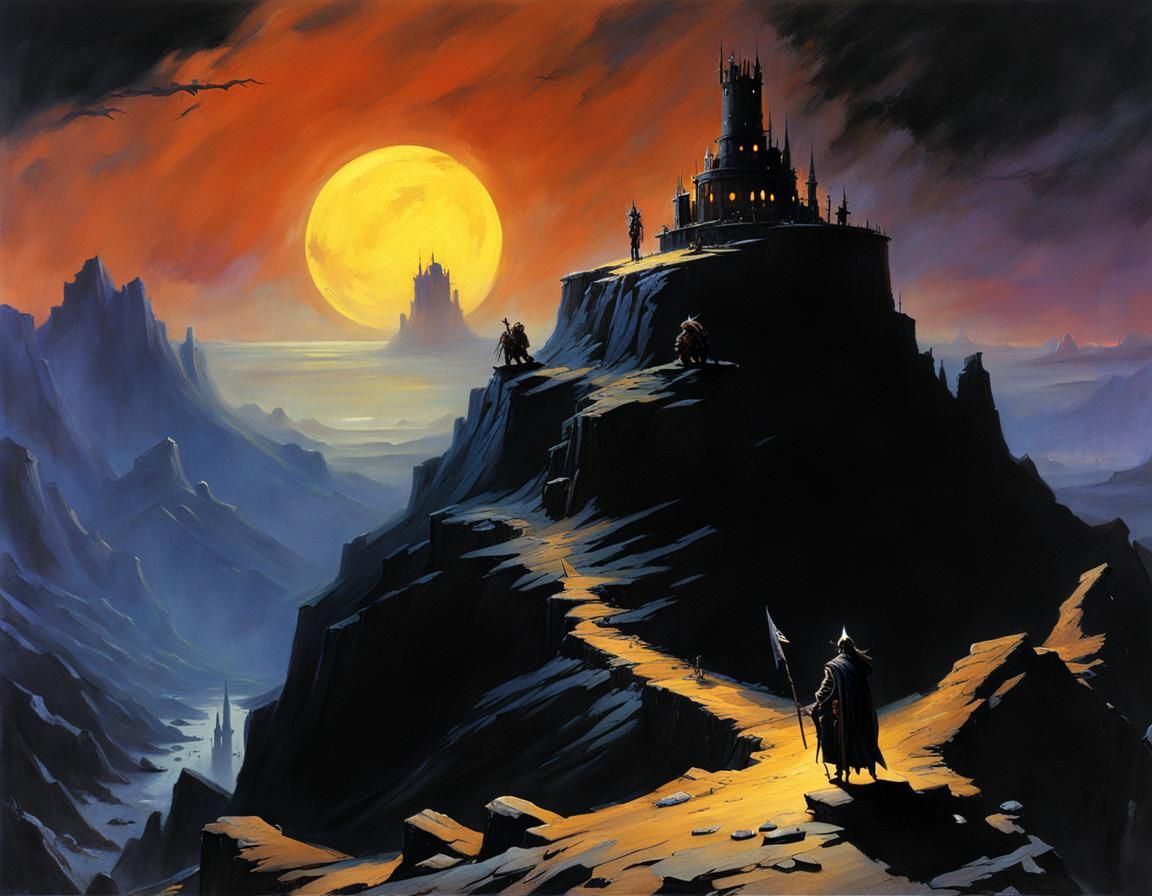 Dark Fantasy Undead Keep in Wasteland Scenery