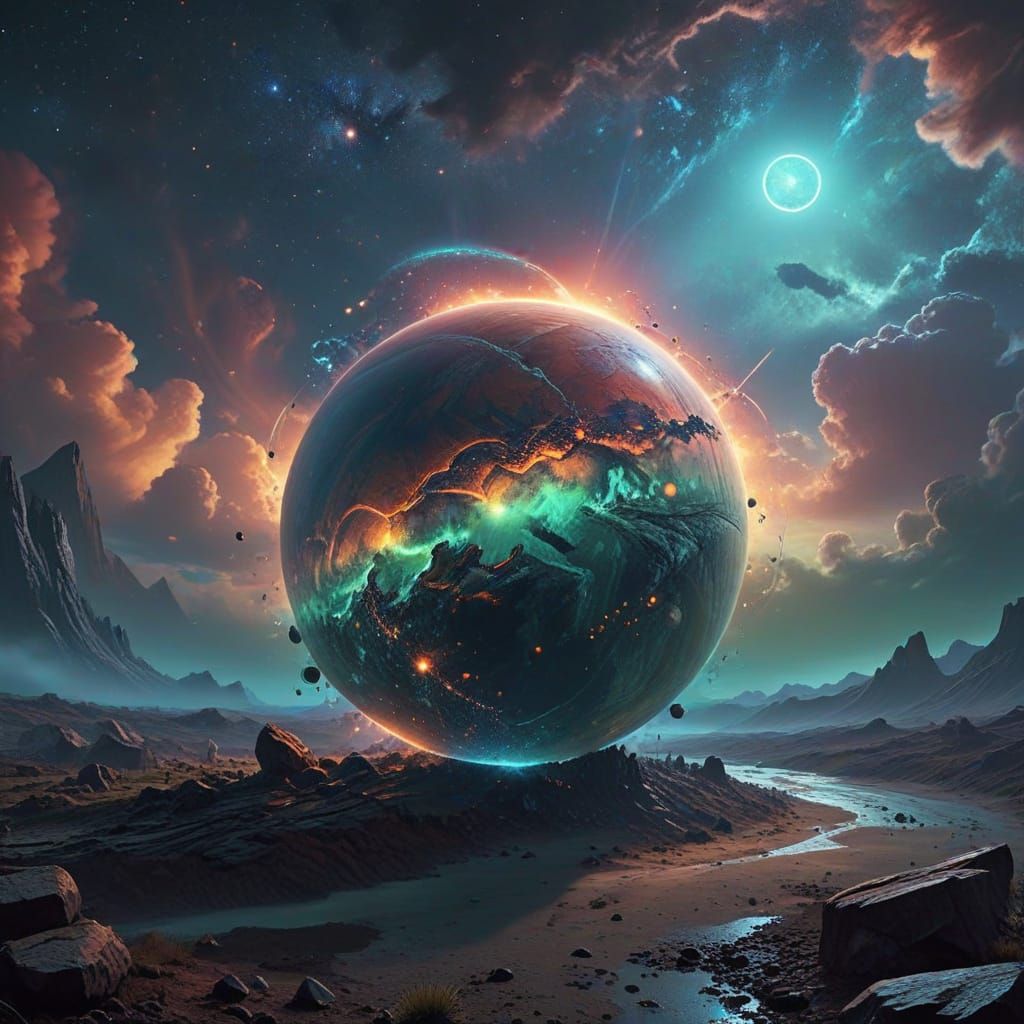 Stellar Fantasy World in Ethereal Glow