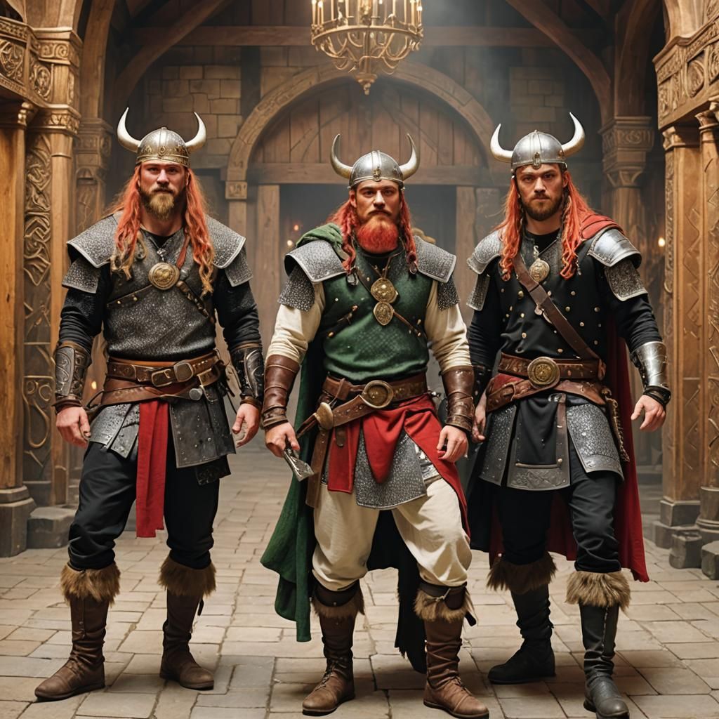 Viking Warriors in a Golden Hall