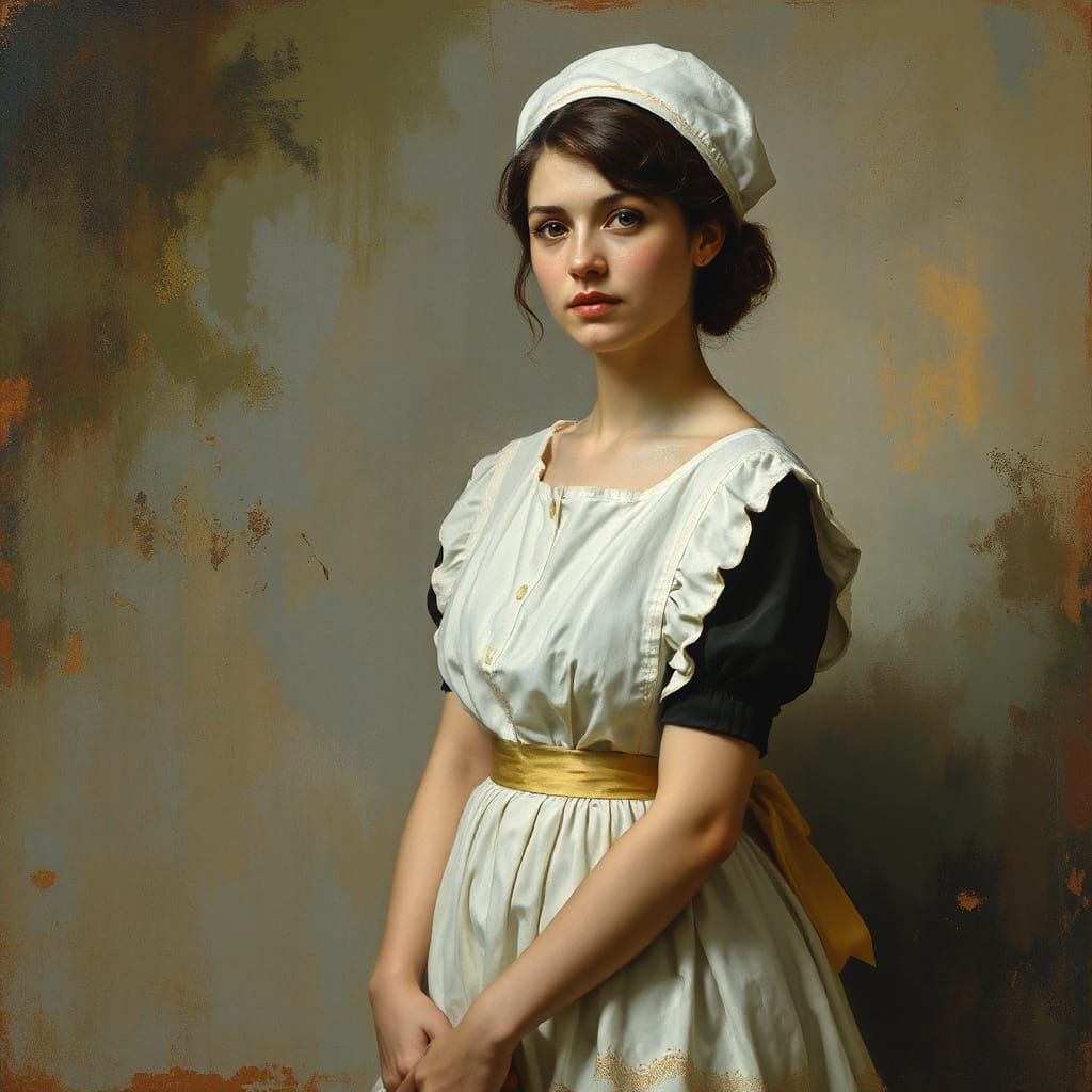 Nurse in Art Nouveau Style with Harmonious Colors