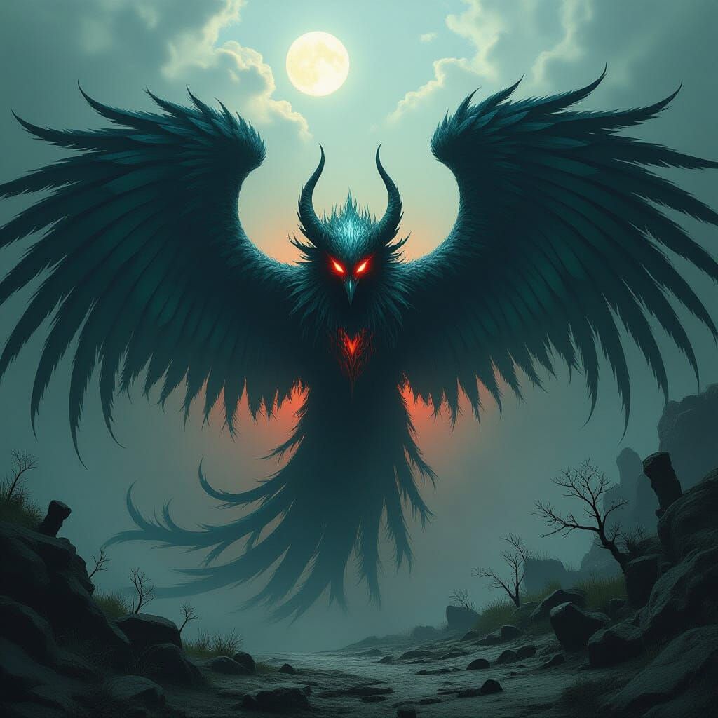 Eldritch Extraterrestrial Moltres in Biomechanical Horror St...