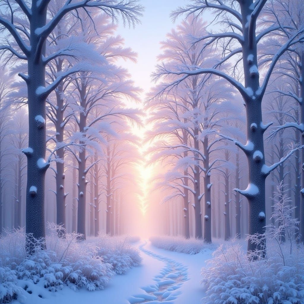Winter Landscape in Style of Digital Art