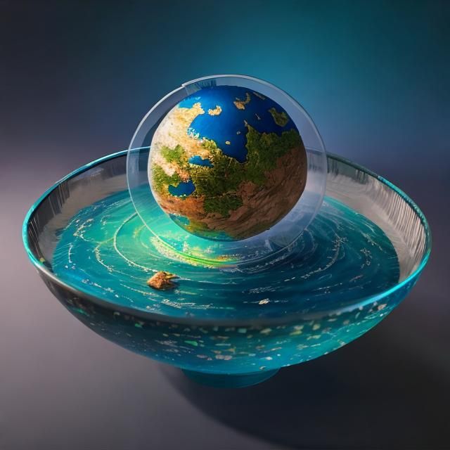 Ethereal Globe Island in Street Art Style