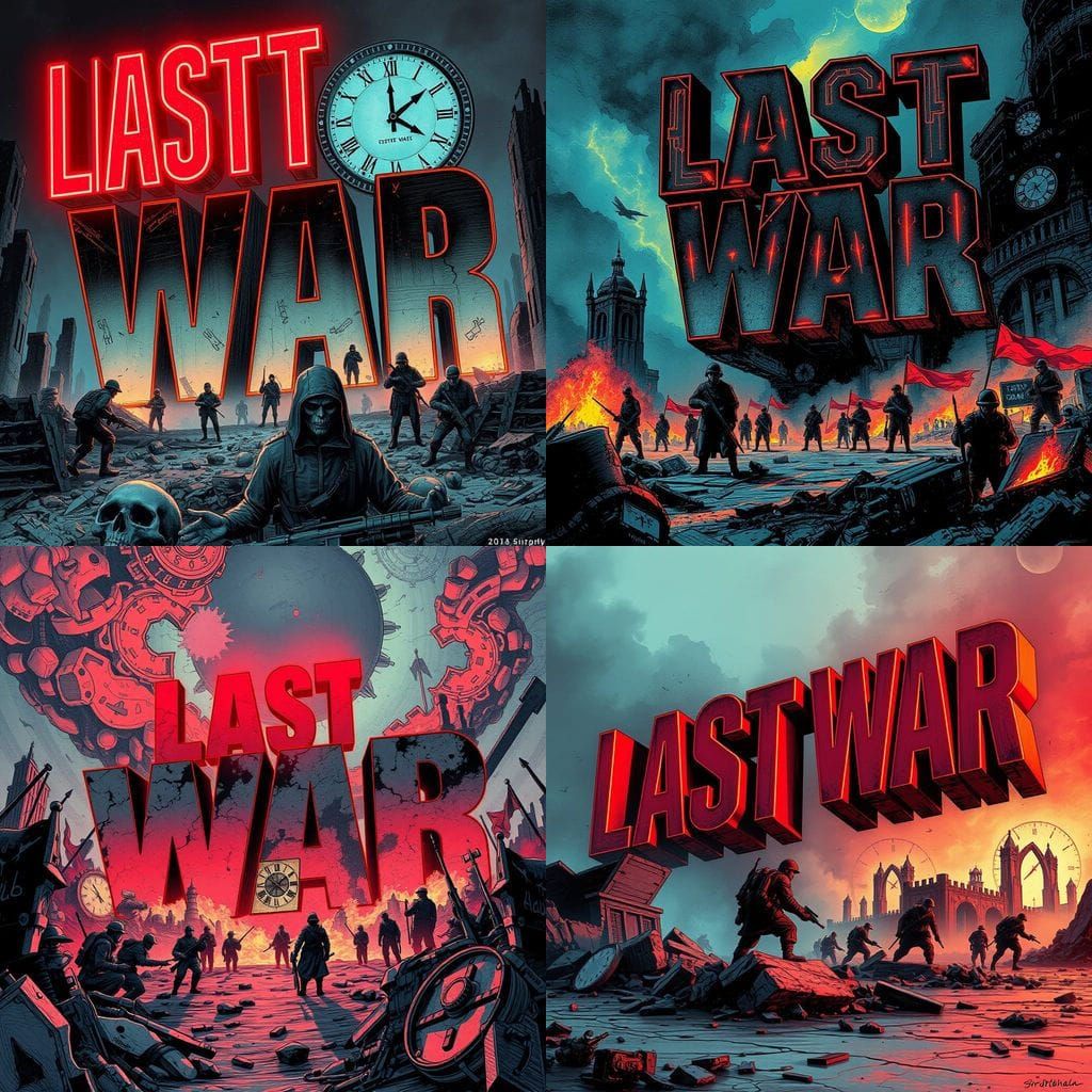 Epic 3D Typography Art Piece: Last War in a Futuristic, Goth...