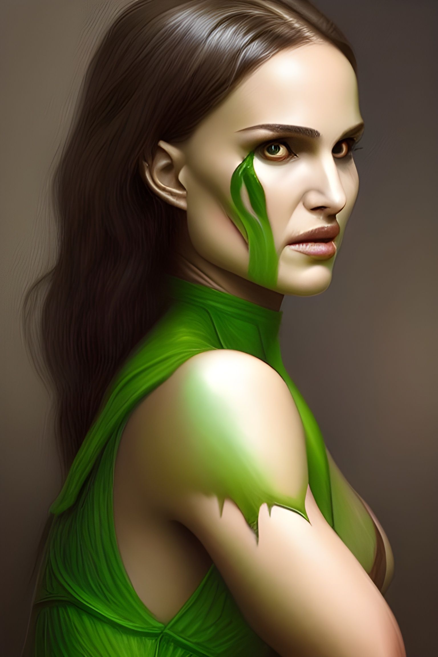 Natalie Portman as a Goblin Digital Portrait