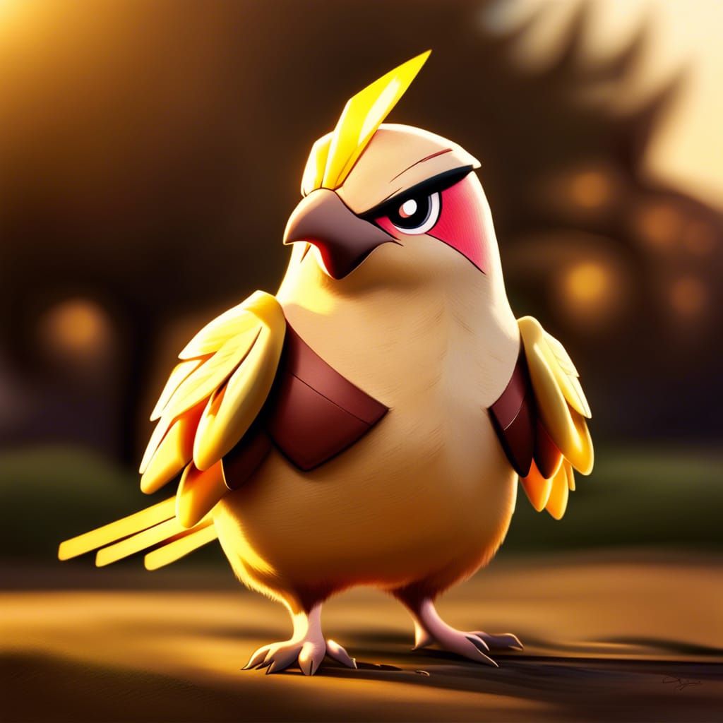 Monsterized Pidgey in Golden Hour Lighting