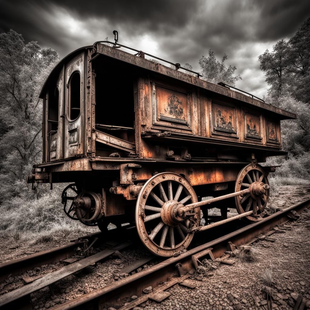 Hyperrealistic Decayed Train Cart in High Definition