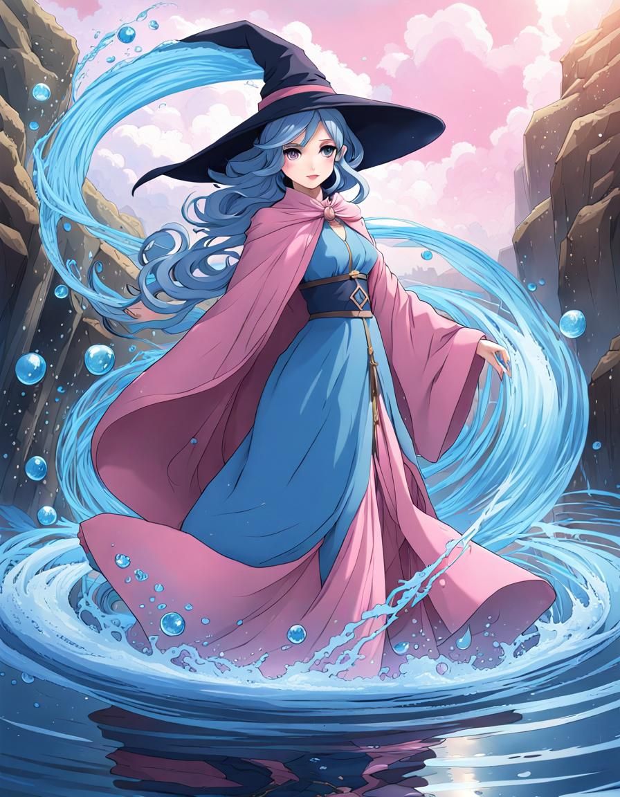Water Witch with Swirling Water Magic