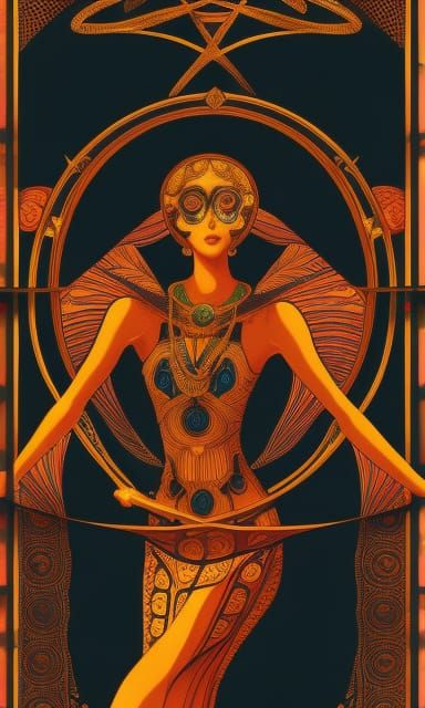 Miami Dolphins Angel Stained Glass Tarot Card