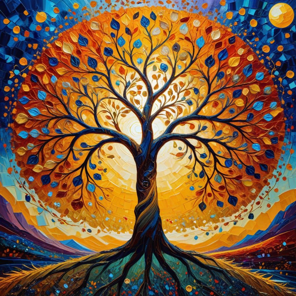 Tree of Life in Neo-Impressionist Style