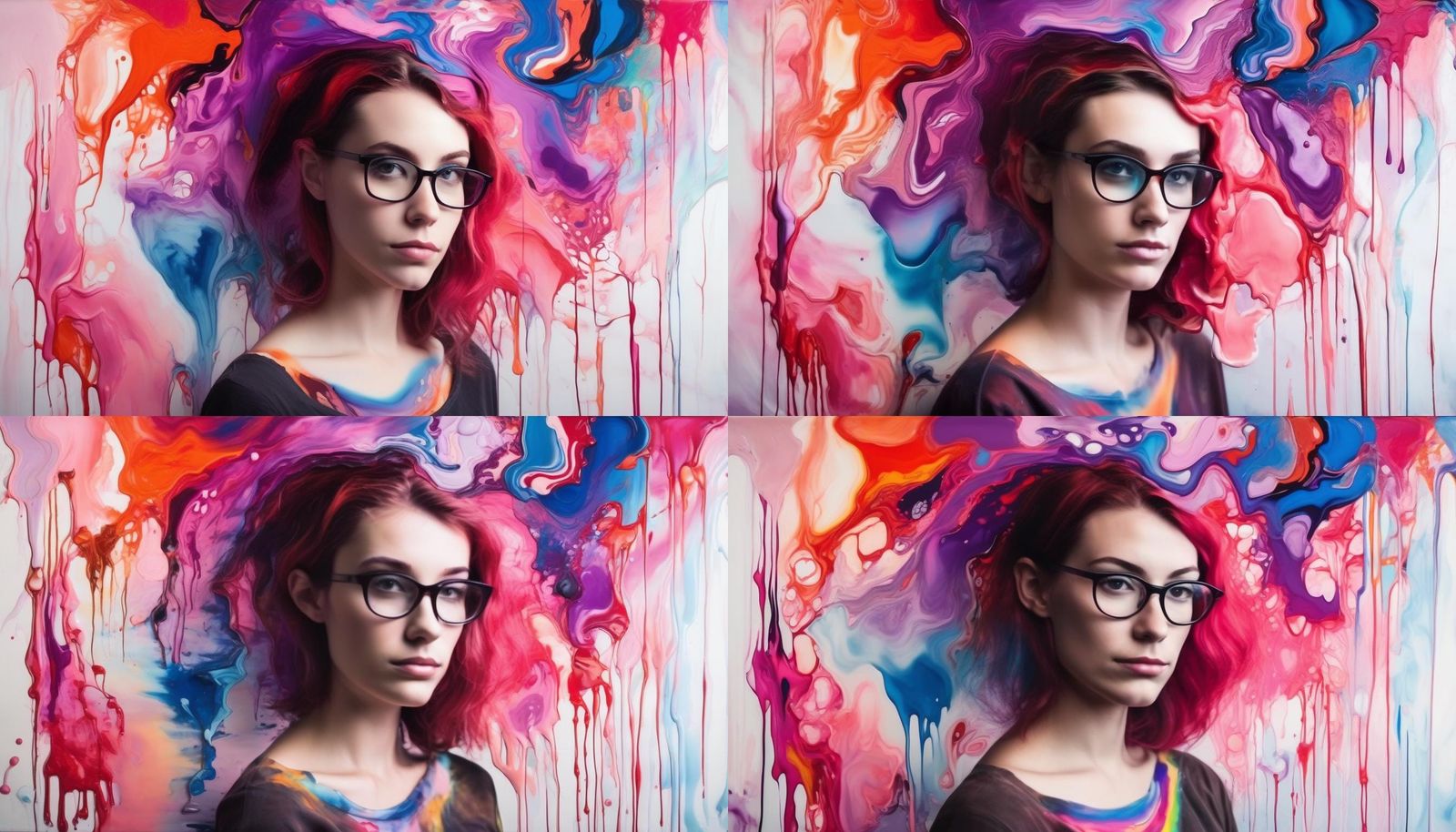 Technicolor Acrylic Abstract Expressionist Art