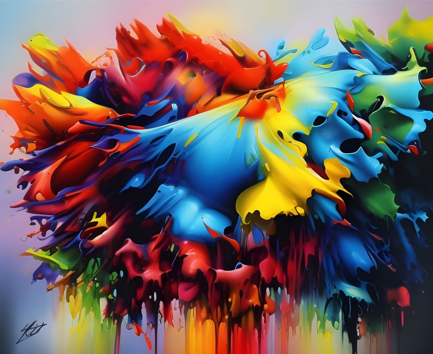 Colorful Graffiti Art with Melting Textures