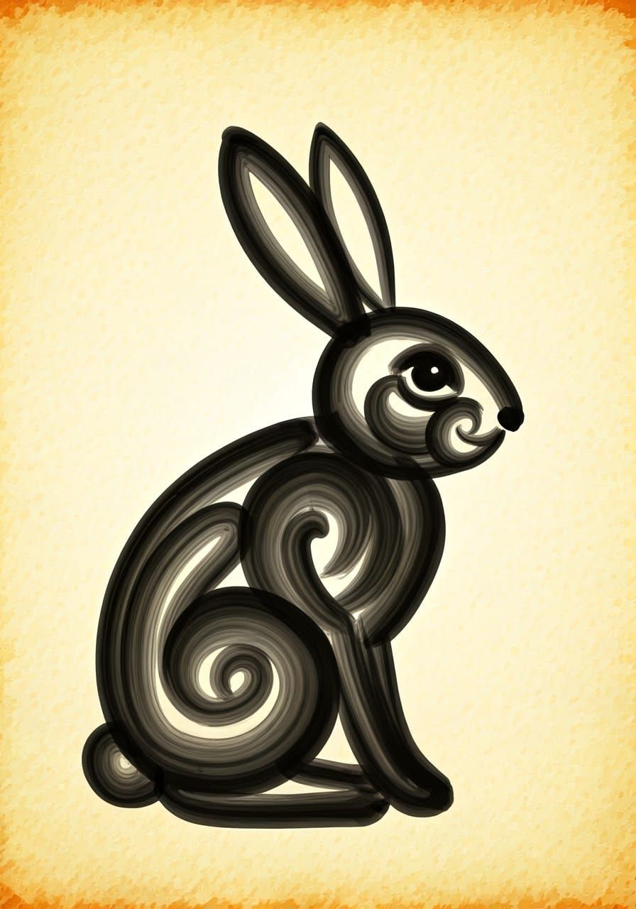 Ink Rabbit Illustration
