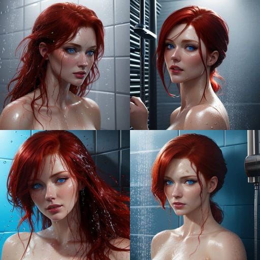 Dramatic Wet Skin Hyperrealism Art