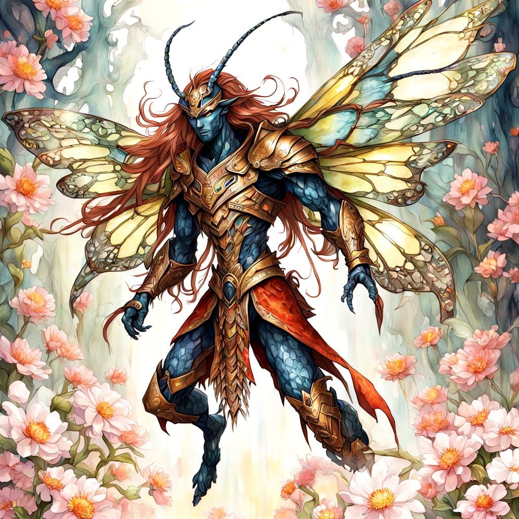 Anime Insectoid Warrior in a Fantasy World