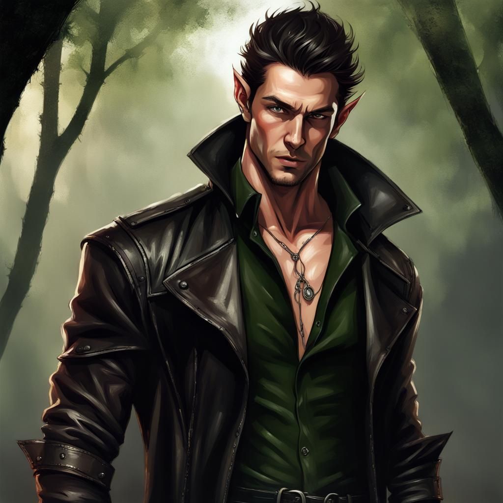 Attractive Dark Elf Rogue in Hyperrealistic Style