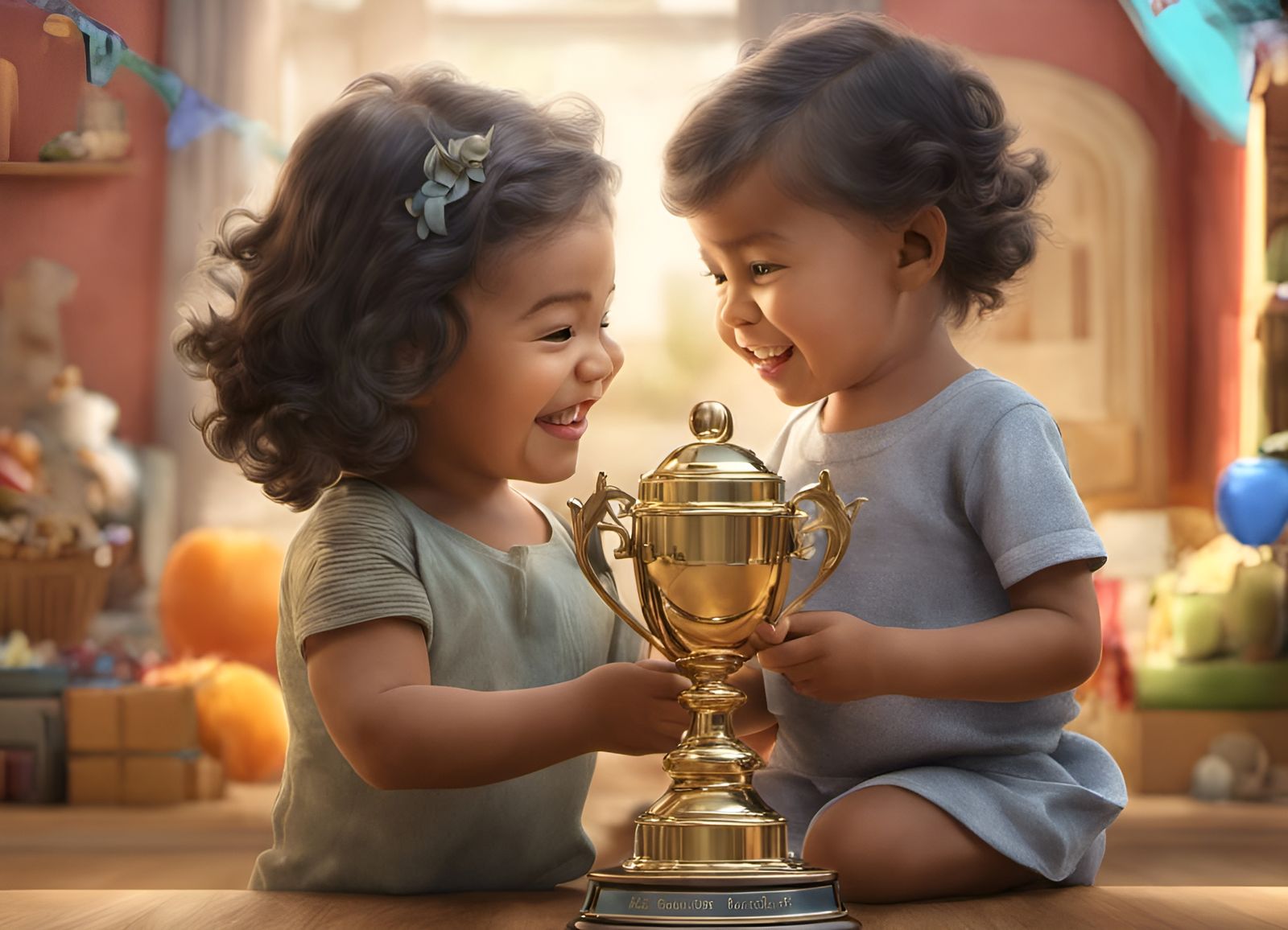 Winning a trophy at school, wow that is great fun.