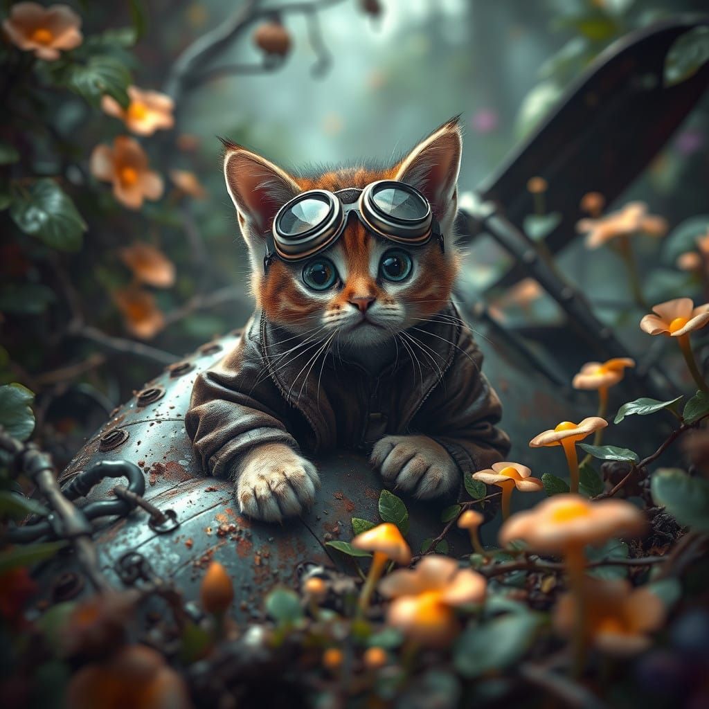 Mysterious Jungle Crash Site Explored by Adventurous Feline