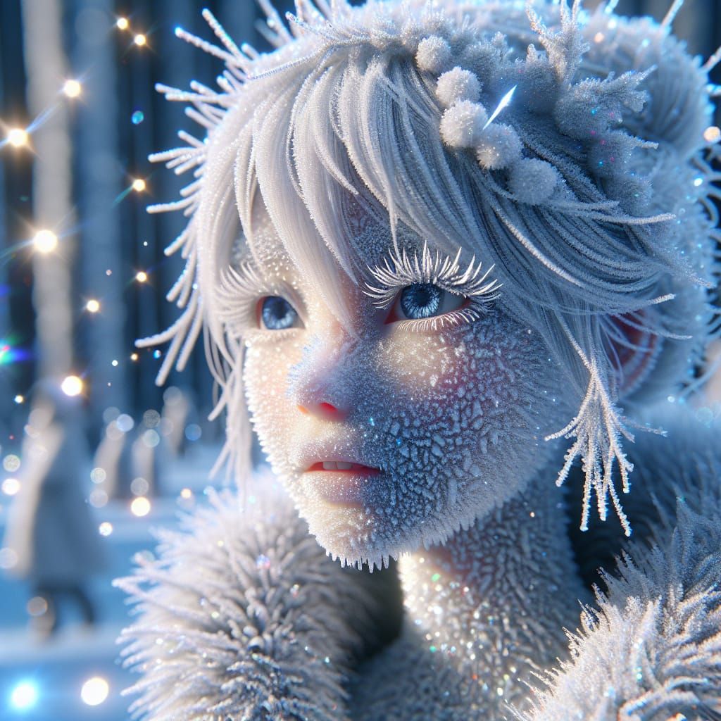 Winter Wonderland Maiden Radiates Enchanted Frost