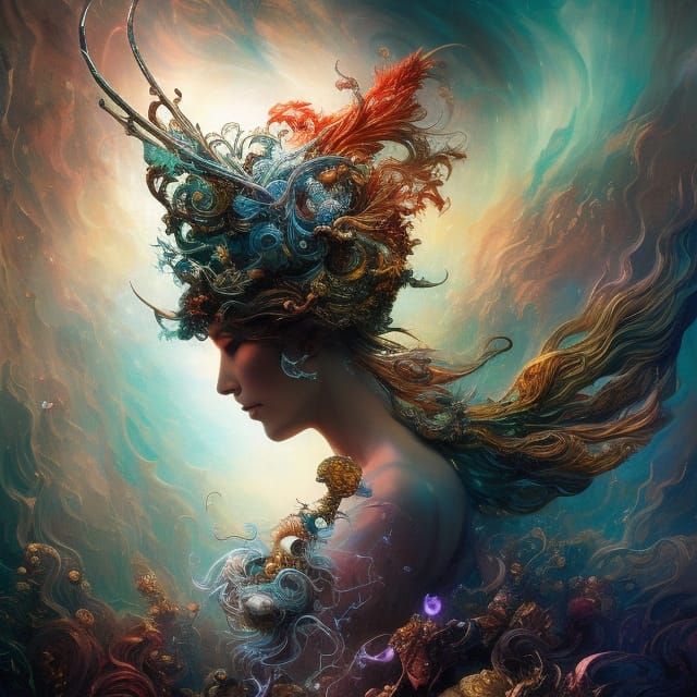 Elemental Wizard: Detailed Digital Art