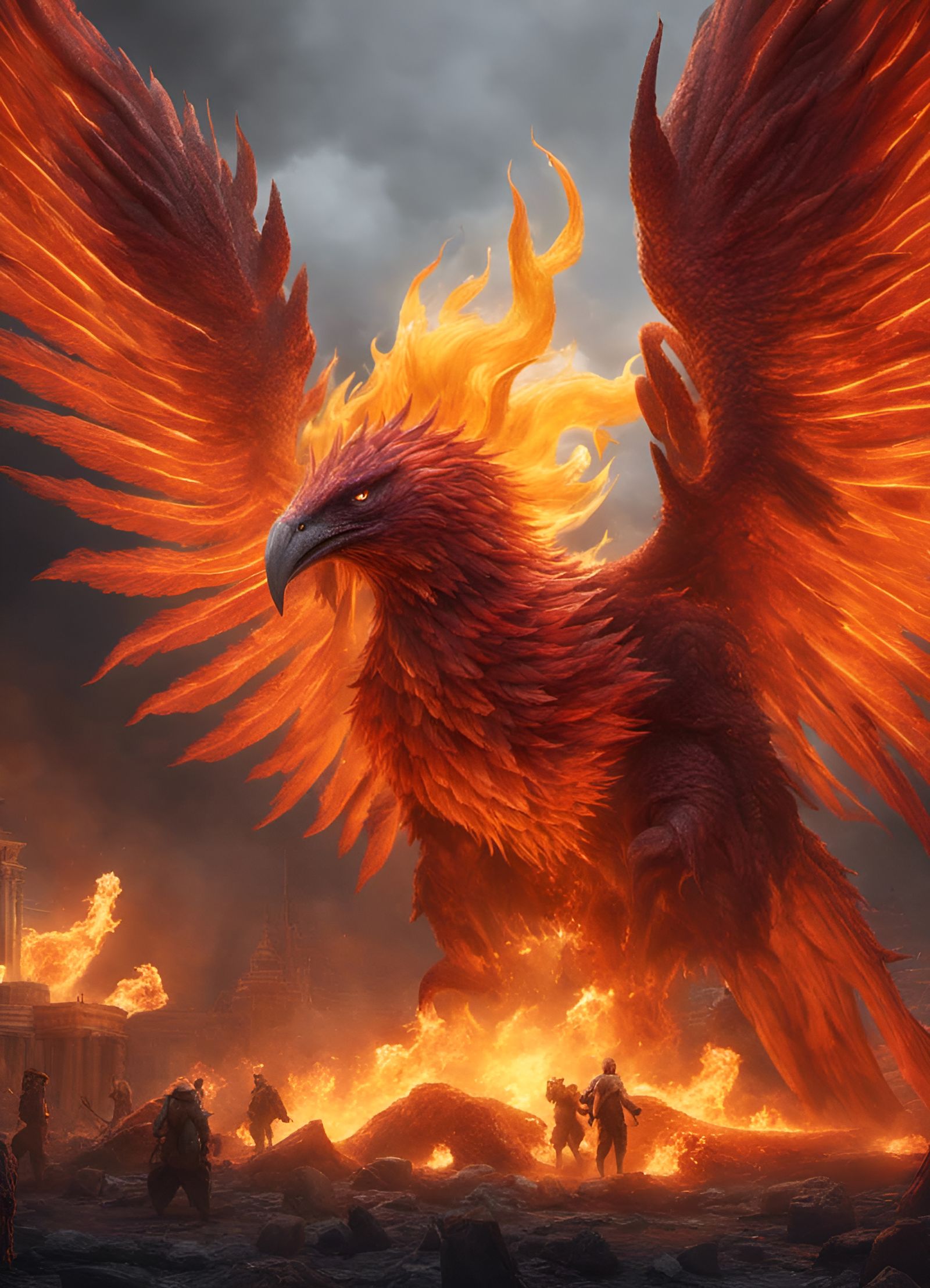 Moltres as Hyperdetailed Digital Monster Artwork