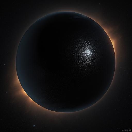 Dark Planet in Bright Space: 3D Render