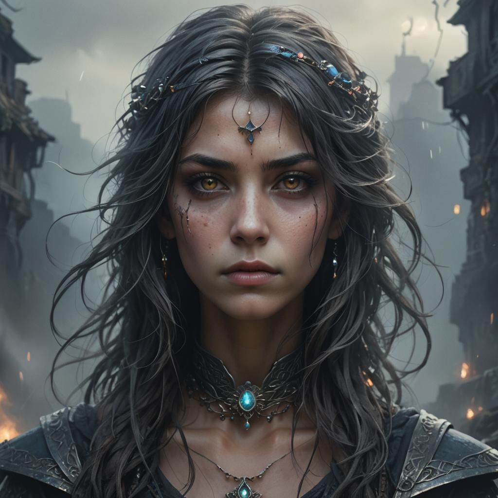 Moody Portrait of Alyss in High Fantasy Style