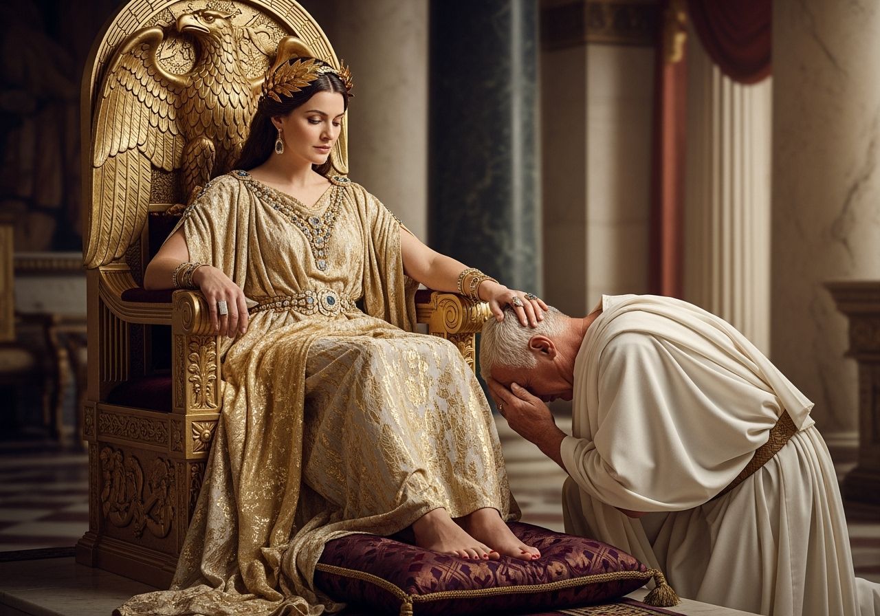 Empress Messalina on Her Throne in Lavish Rome Palace