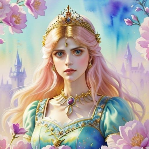 Alexandra Daddario as Fairy Tale Princess in Watercolor