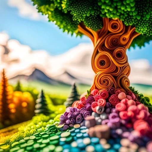 Colorful Bird Tree: 3D Paper Diorama